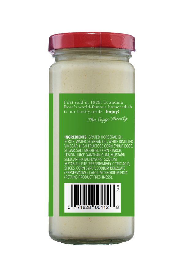Beaver Brand Cream Horseradish ingredients 8.25oz