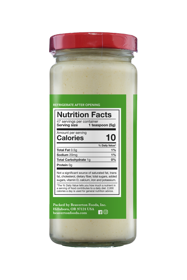Beaver Brand Cream Horseradish nutrition 8.25oz