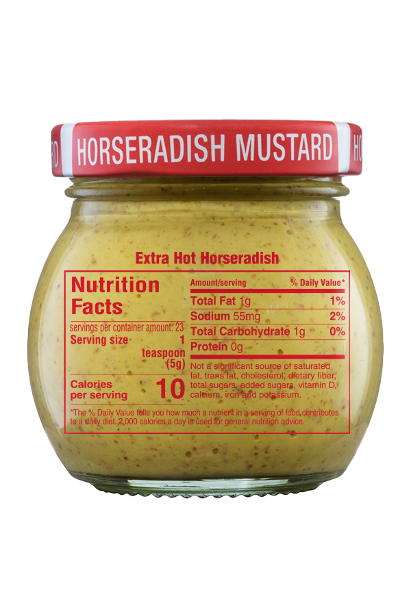 Inglehoffer Extra Hot Horseradish Mustard nutrition 4oz