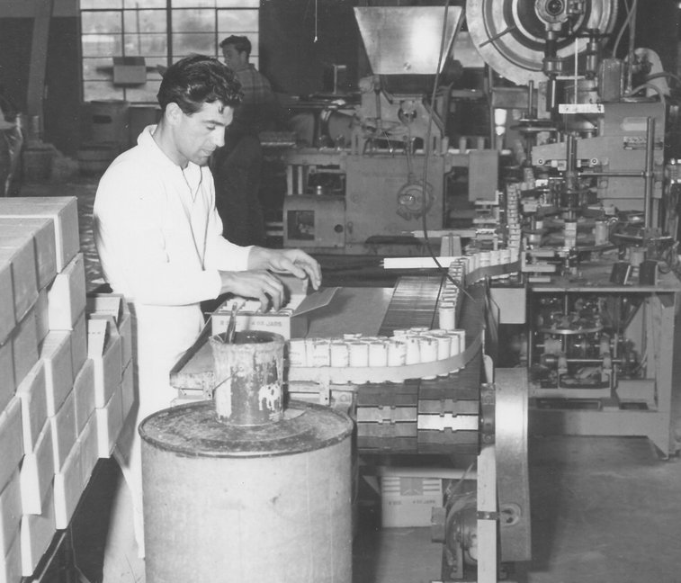 Beaverton Horseradish Company's first automatic bottling machine
