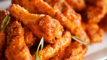 Chicken wings with Beaver Brand Sweet Hot Mustard sauce