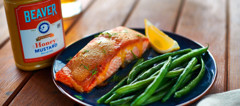 Salmon with Beaver Brand Honey Mustard glaze