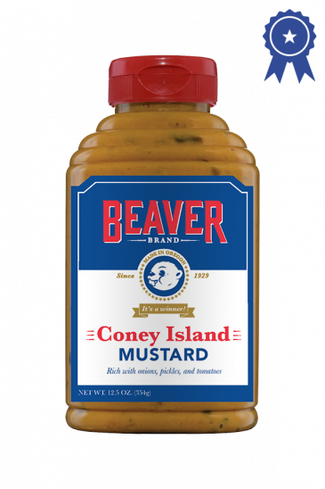 Beaver Brand Coney Island Mustard front 12.5oz